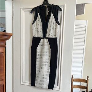RACHEL Rachel Roy Black and White Midi Dress